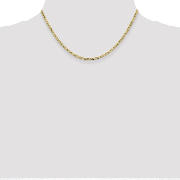 10k Yellow Gold 2.4mm Flat Anchor Chain Necklace, 16 Inch - Picture 2 of 7